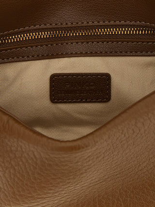 Brown Lamb Leather Shoulder Bag