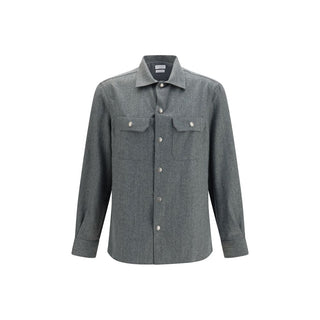 Gray Wool Oves Aries Dress Shirt