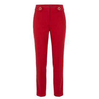 Red Polyester Women Pant