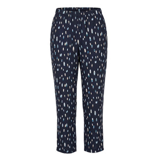 Blue Cotton Women Pants