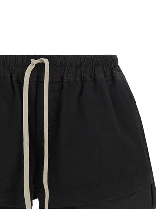 Black Cotton Bermuda Shorts