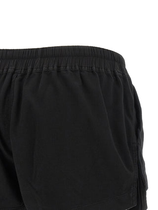 Black Cotton Bermuda Shorts