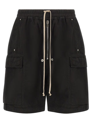 Black Cotton Bermuda Shorts