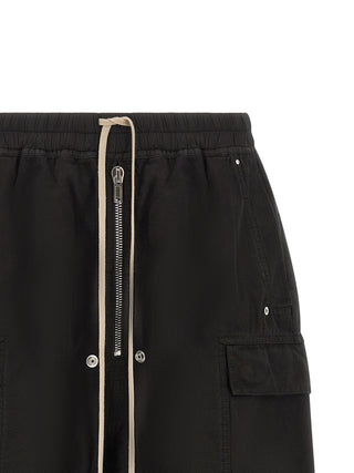 Black Cotton Bermuda Shorts