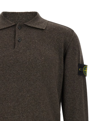 Brown Virgin Wool Polo Shirt