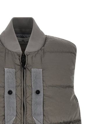 Gray Polyamide Sleeveless Jacket