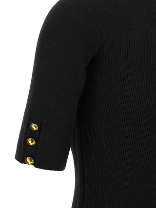 Black Viscose Short Dress