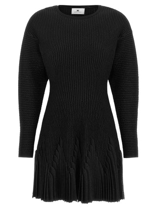 Black Viscose Short Dress