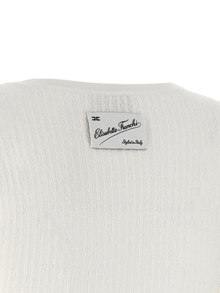 White Viscose Short Dress