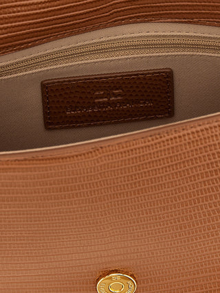 Brown Polyester Clutch Bag