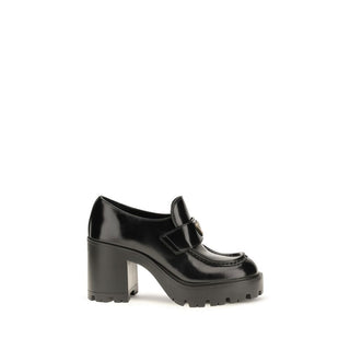 Black Calf Leather Bos Taurus Platform Loafers