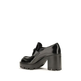 Black Calf Leather Bos Taurus Platform Loafers