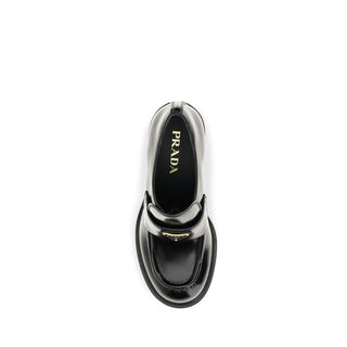 Black Calf Leather Bos Taurus Platform Loafers