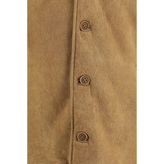 Brown Leather Full-Length Jacket