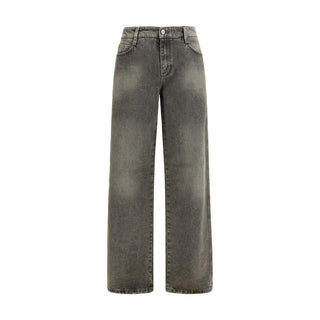 Gray Cotton Relaxed Fit Jeans