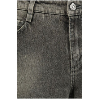 Gray Cotton Relaxed Fit Jeans