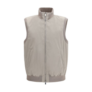 Gray Polyester Sleeveless Jacket