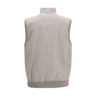 Gray Polyester Sleeveless Jacket