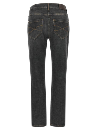 Gray Cotton Slim Fit Jeans
