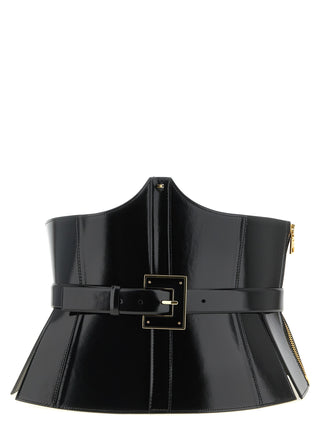 Black Leather High-Waist Belt