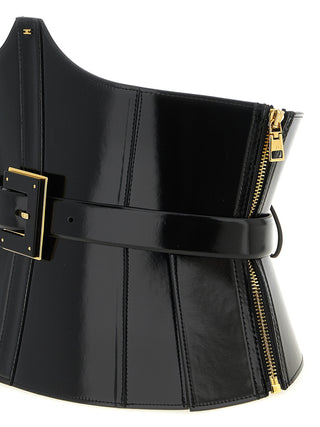 Black Leather High-Waist Belt
