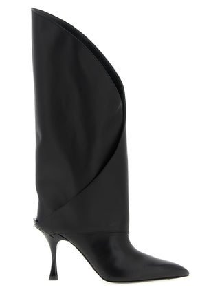 Black Calfskin Over The Knee