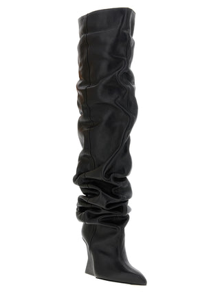 Black Calfskin Over The Knee