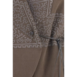 Brown Silk Sleeveless Jacket