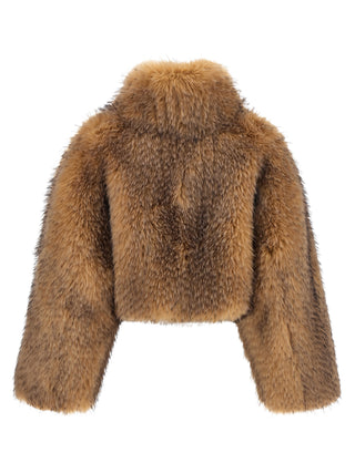 Beige Polyester Full-Length Jacket
