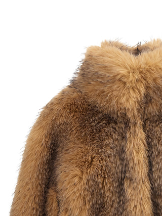 Beige Polyester Full-Length Jacket