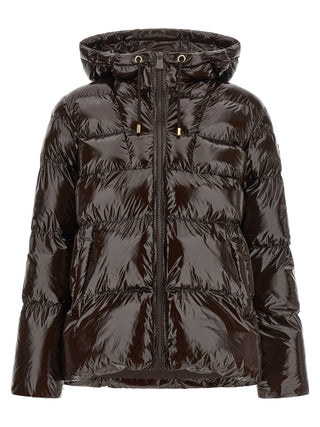 Brown Polyamide Full-Length Jacket
