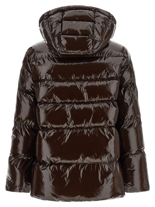 Brown Polyamide Full-Length Jacket