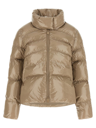 Beige Polyamide Full-Length Jacket