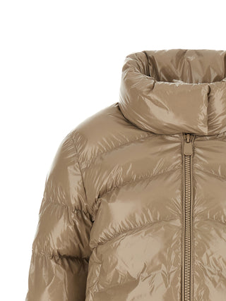 Beige Polyamide Full-Length Jacket