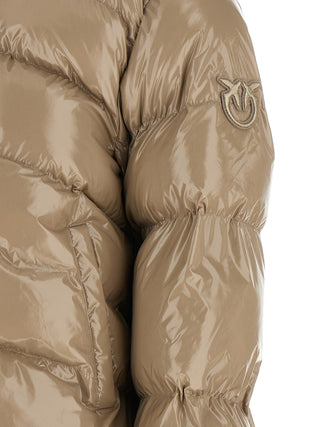 Beige Polyamide Full-Length Jacket