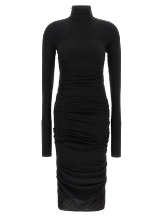Black Lycra Midi Dress