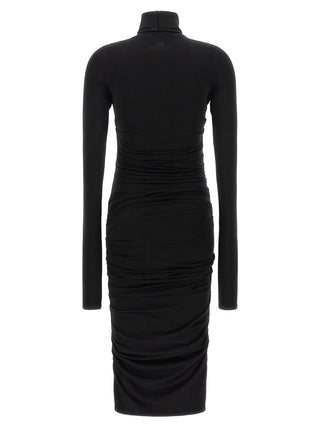 Black Lycra Midi Dress