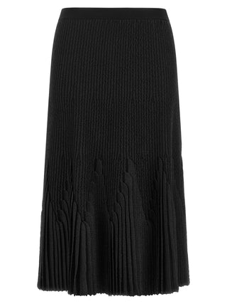 Black Viscose Midi Skirt