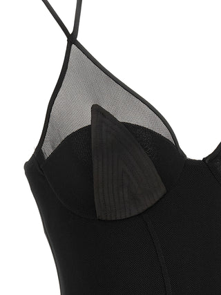 Black Polyamide Long Dress