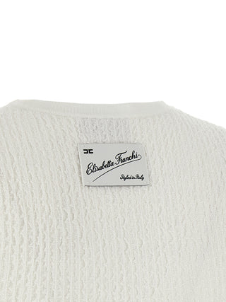 White Viscose Sleeveles T-Shirt