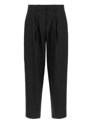 Black Wool Cropped Pants