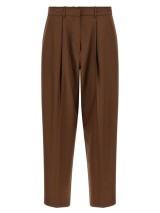 Beige Wool Casual Pants