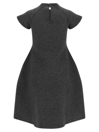 Gray Virgin Wool Midi Dress