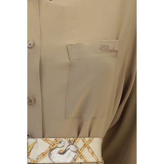 Beige Silk Casual Dress