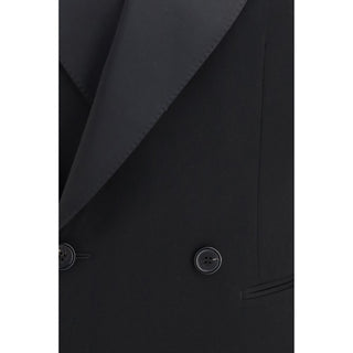 Black Wool Oves Aries Leather Jacket