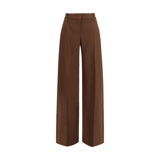 Brown Viscose Casual Pants