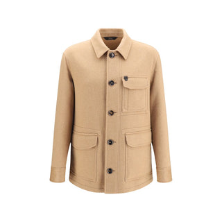 Beige Cashmere Leather Jacket