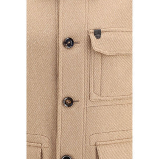 Beige Cashmere Leather Jacket