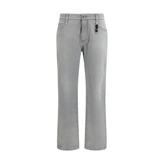Gray Cotton Boyfriend Jeans