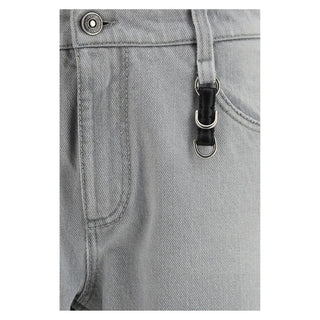 Gray Cotton Boyfriend Jeans